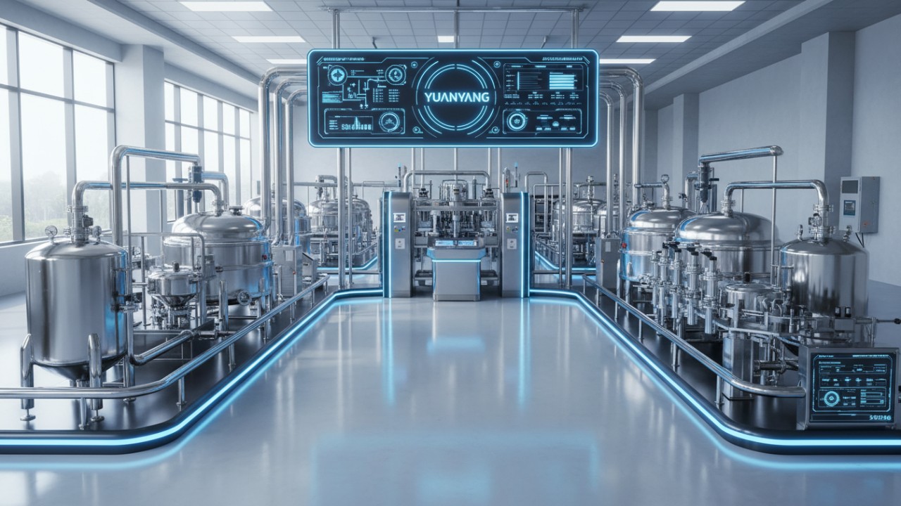 A fully integrated YUANYANG automated production line showcasing advanced connectivity and industrial efficiency