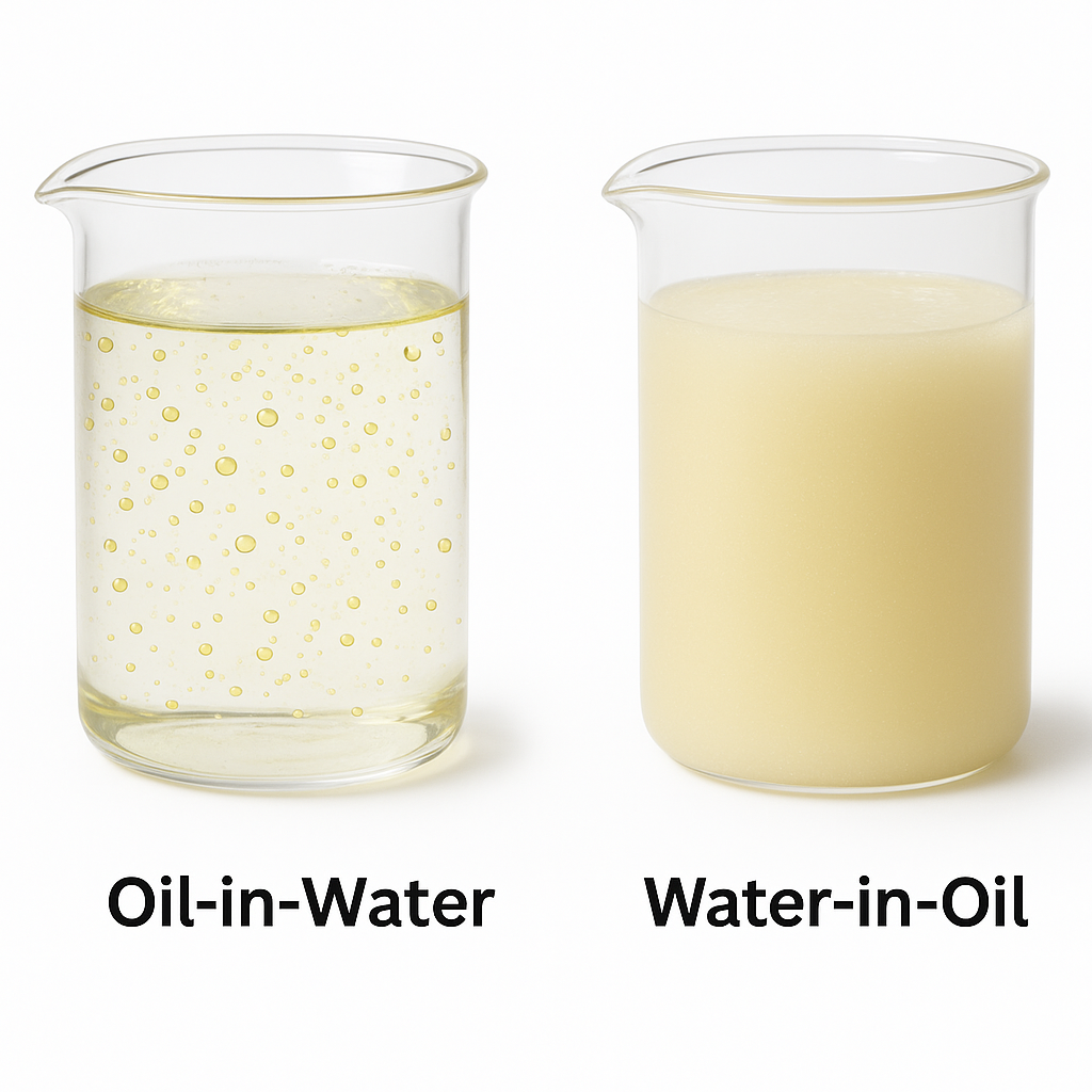 Oil-in-water vs. water-in-oil
