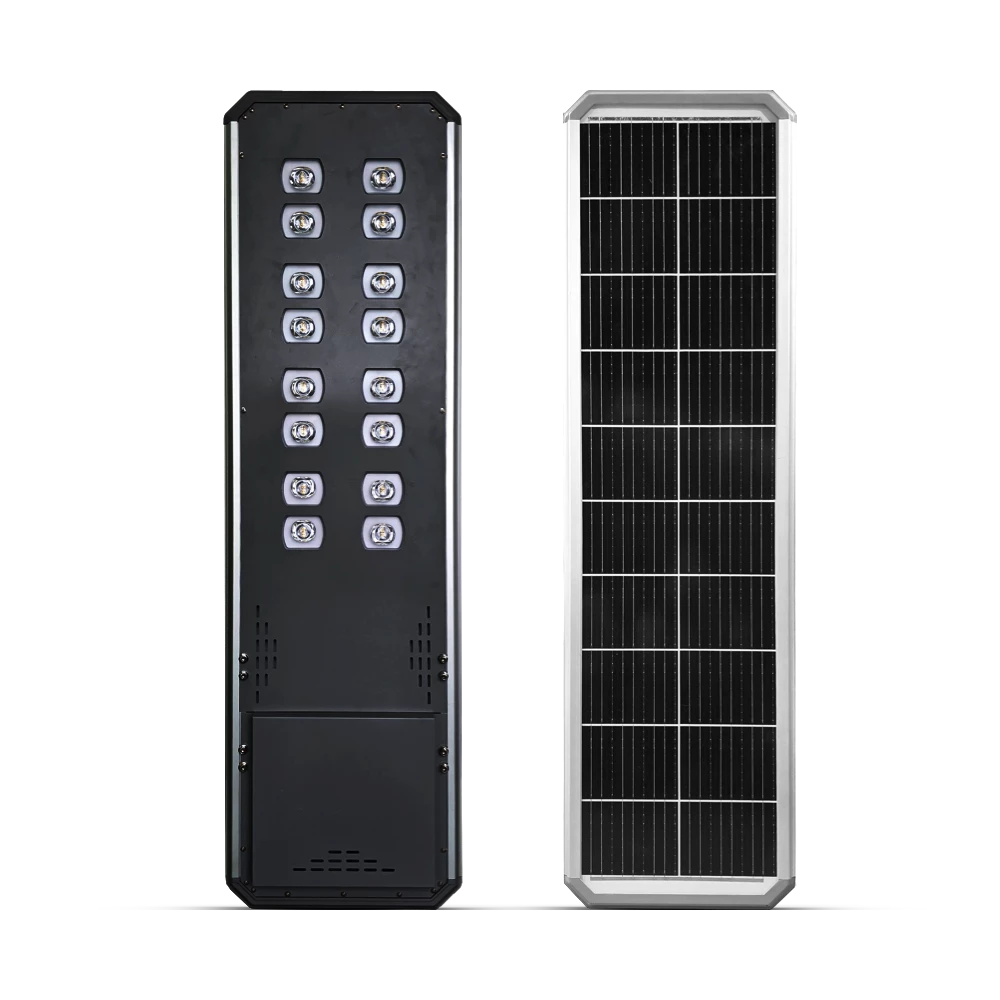 Front view of all in one solar street light with integrated solar panel备份