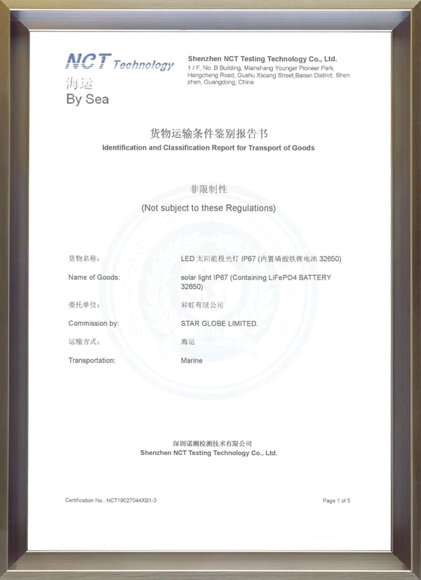Rapport d'identification et de classification pour le transport de marchandises Rapport d'identification et de classification pour le transport de marchandises