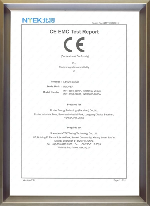 Rapport de test CE-EMC Rapport de test CE EMC