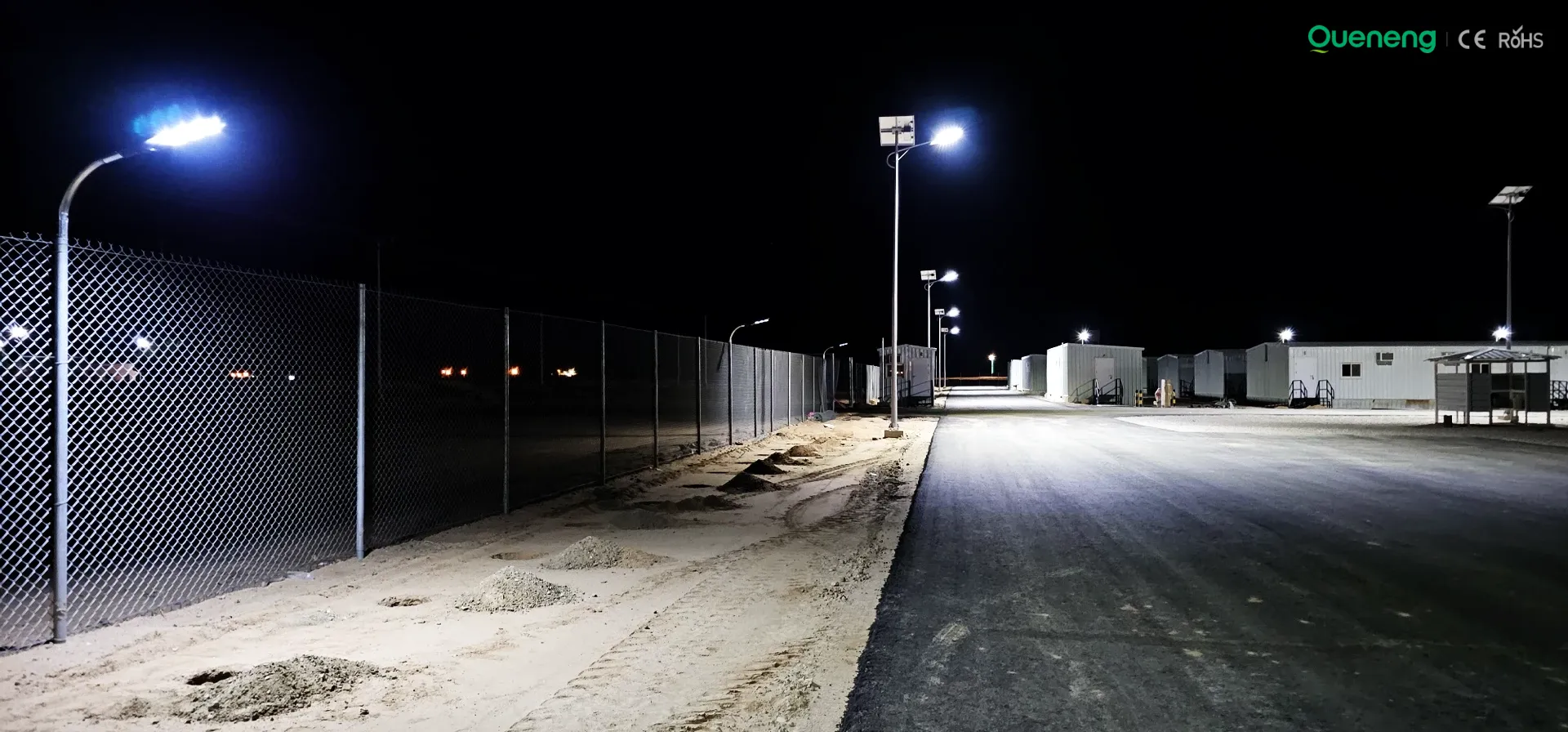 Integrated solar street light setup in industrial zone Integrated solar street light setup in industrial zone