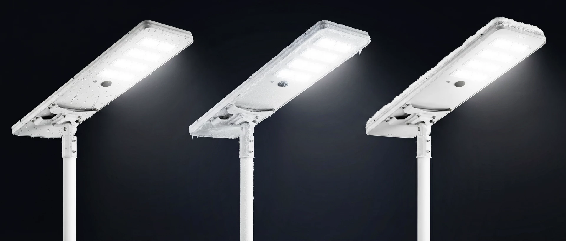 Weather resistant integrated solar street light