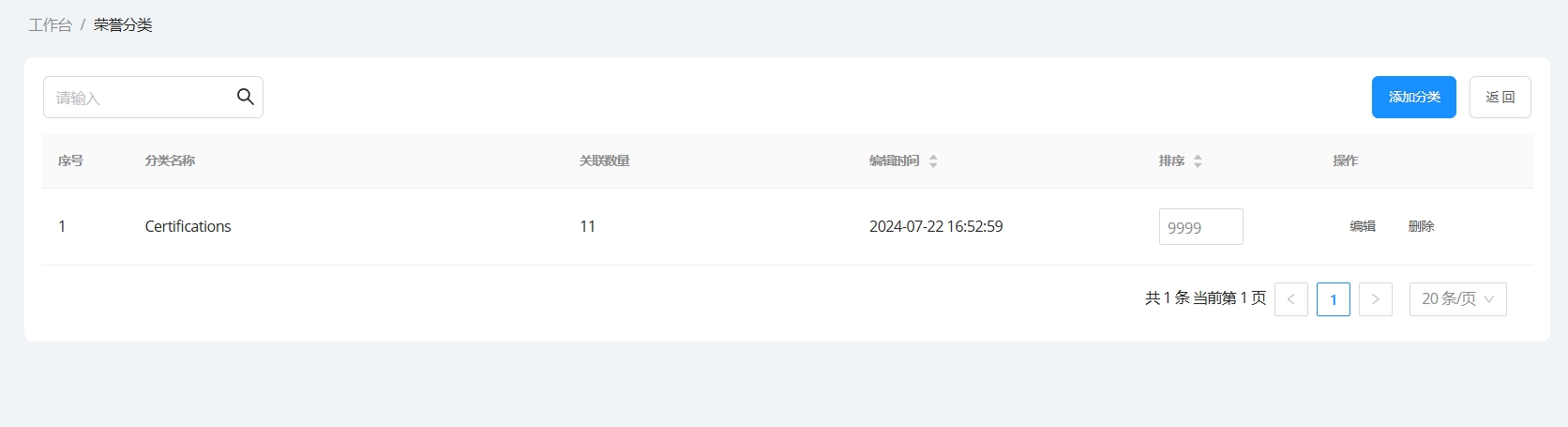 证书分类 证书分类
