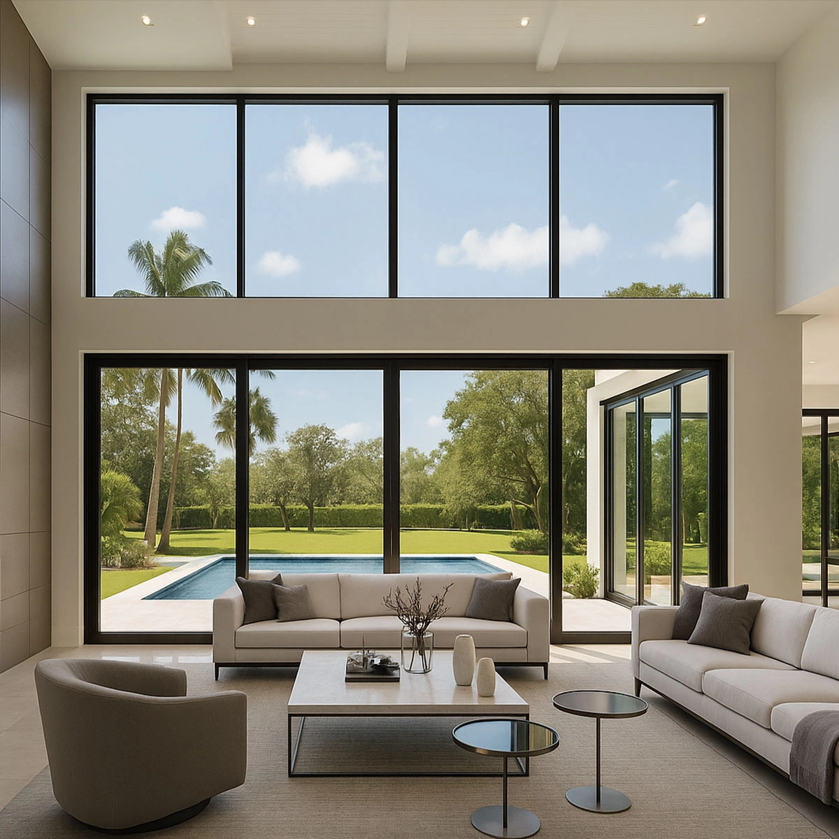 Aluminum sliding doors and windows for modern living room spaces - Aluguard