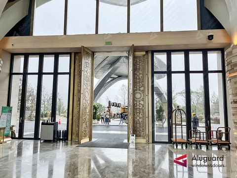 Our Aluminum Folding Doors Enhance Hotel Entrances