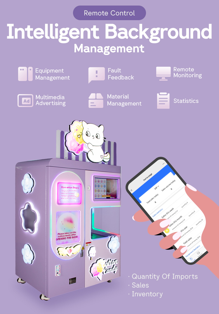 automatic cotton candy vending machine for sale