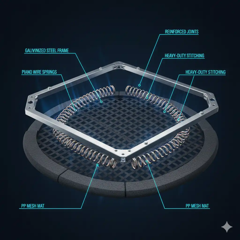 commercial-trampoline-park-equipment-structure-exploded-view - MARWEY
