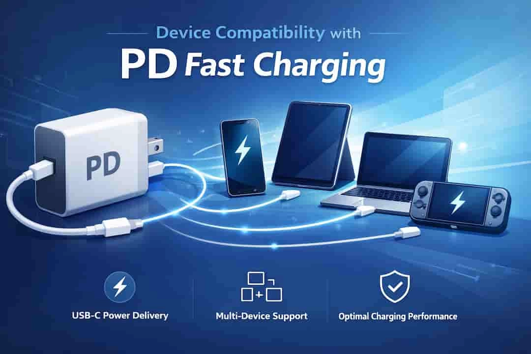 Universal USB-C charger for PD fast charging of phone, tablet, and laptop. - BWOO