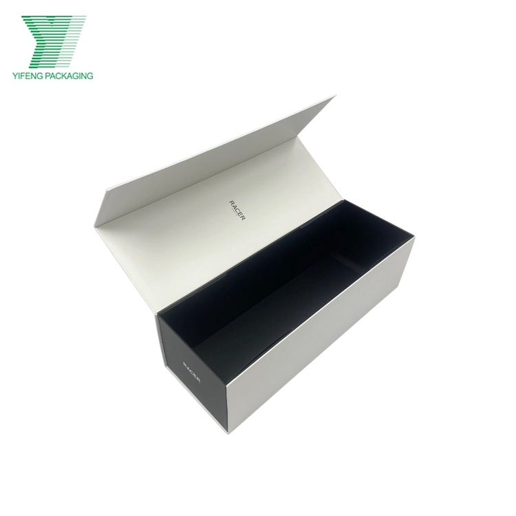 Open white rectangular foldable packaging box with a black interior. - Yifeng Packaging