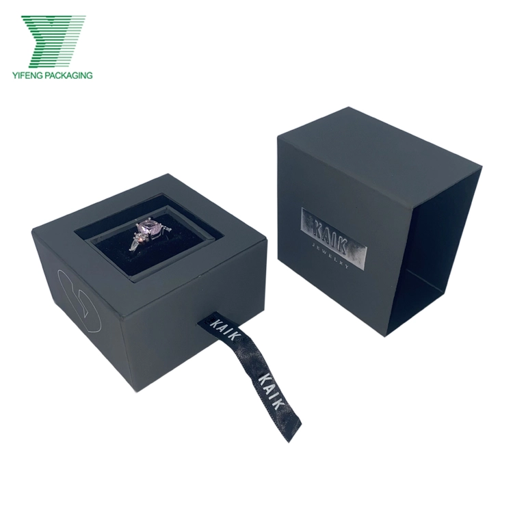 Custom black jewelry box with inner tray design. - Yifeng Packaging