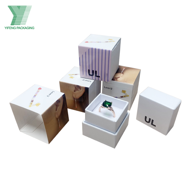 Custom printed jewelry boxes ring packaging gift box.