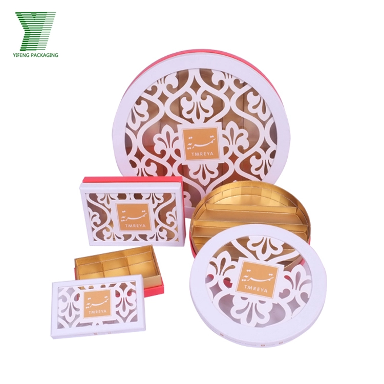 Custom Laser Cut Luxury Chocolate Gift Box Rigid Confectionery Packaging with Gold Insert - Yifeng Packaging