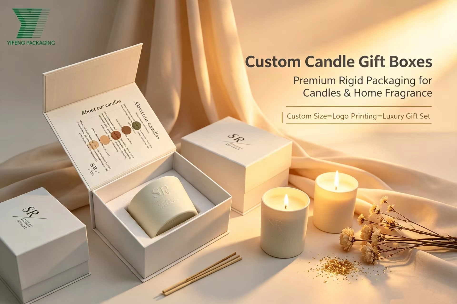 Custom candle gift boxes and premium rigid packaging for home fragrance. - Yifeng Packaging