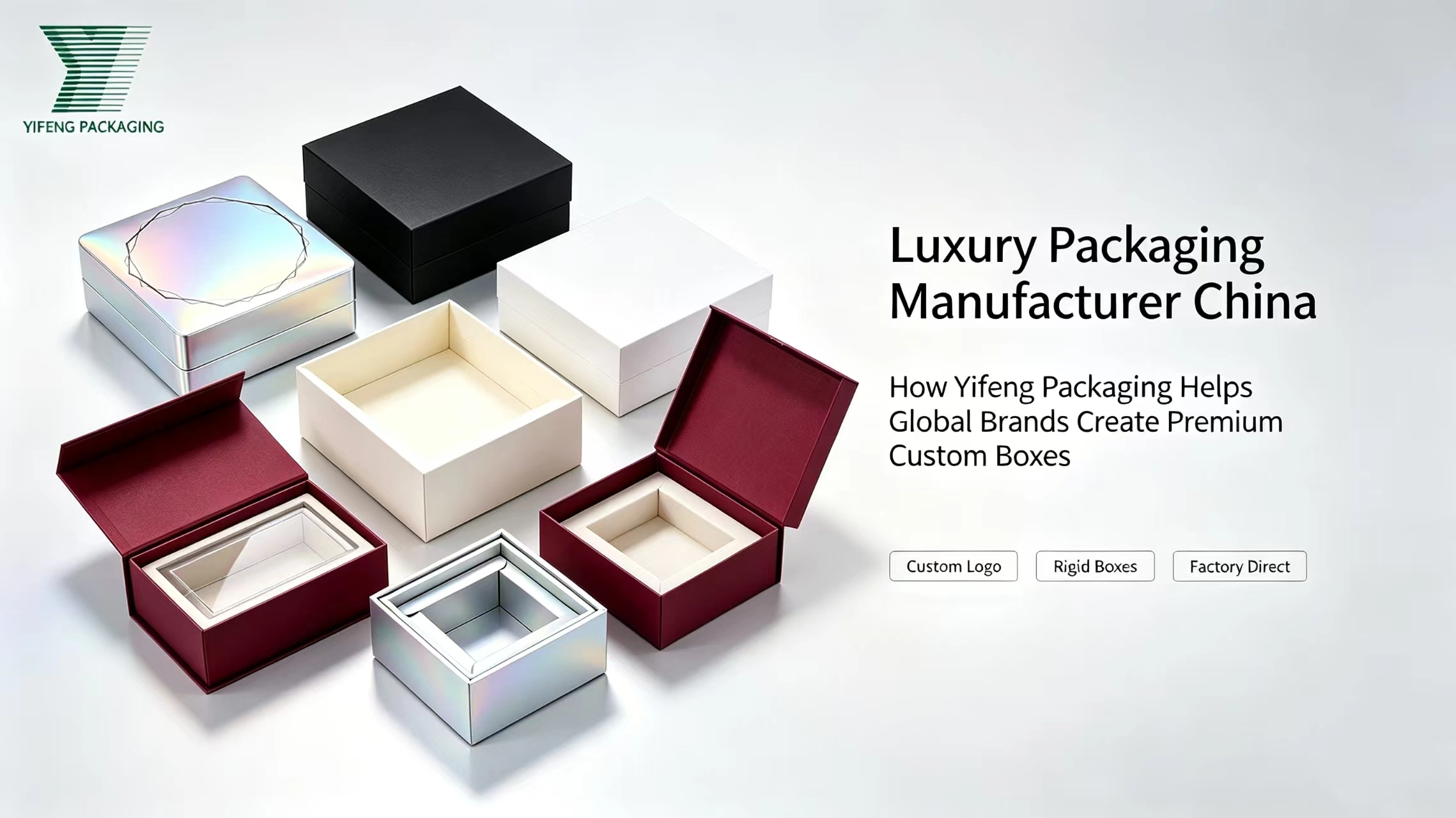 Luxury custom rigid boxes in various colors by Yifeng Packaging China. - Yifeng Packaging