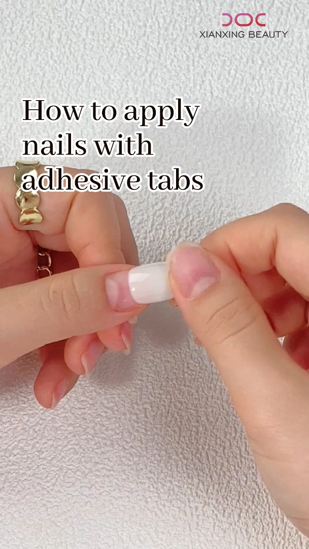 how to apply nails with adhesive tabs