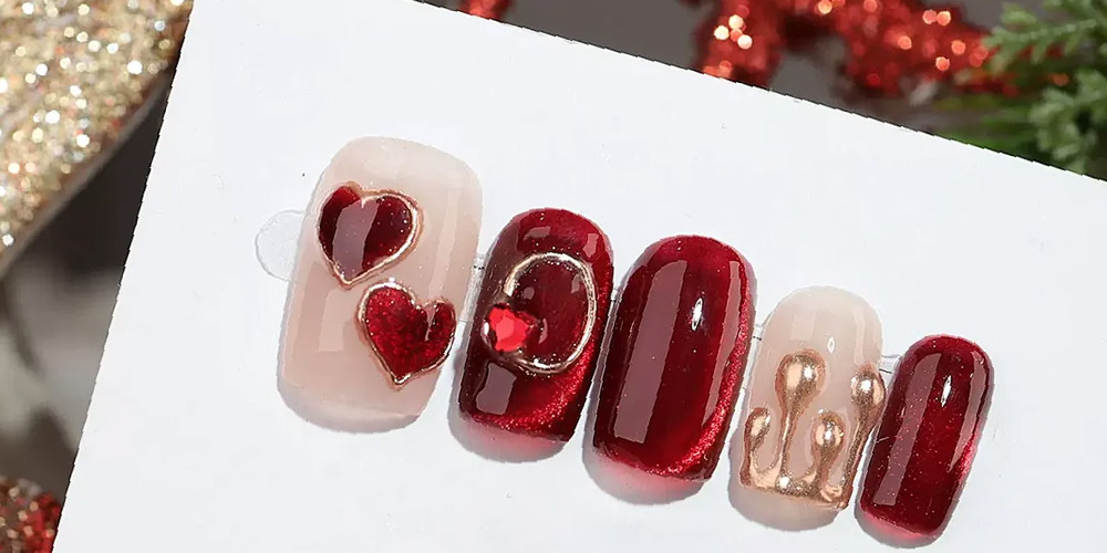 valentine's press on nails