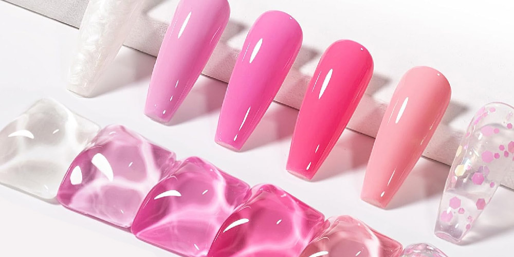 light pink color press on nails