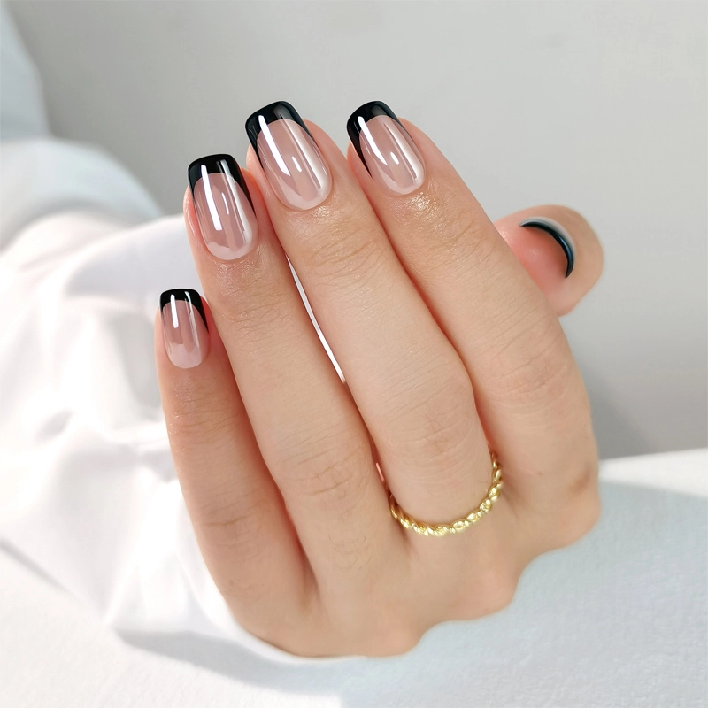 black french nails press on