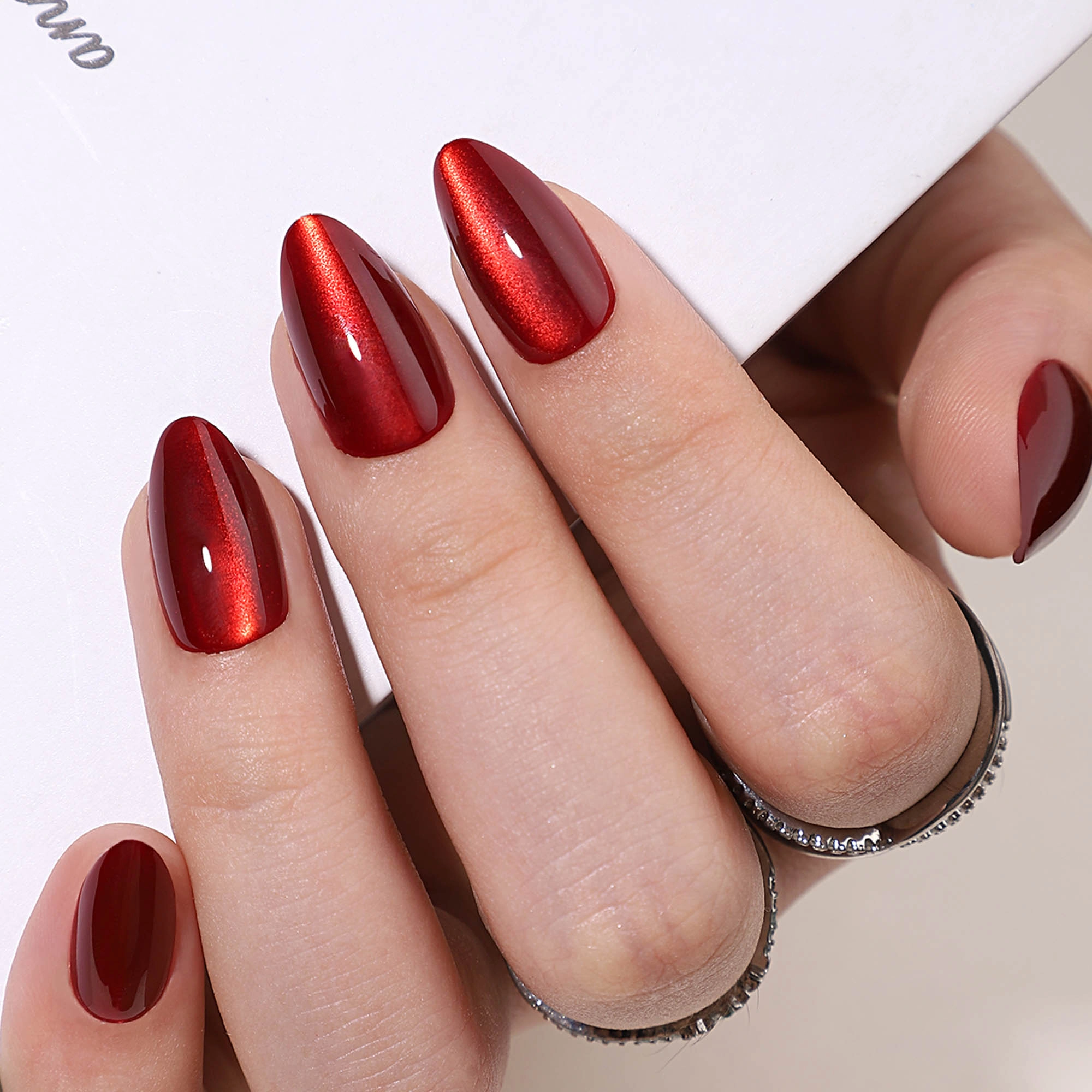 burgundy-almond-nails burgundy almond nails