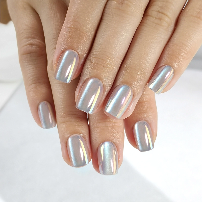chrome fake nails