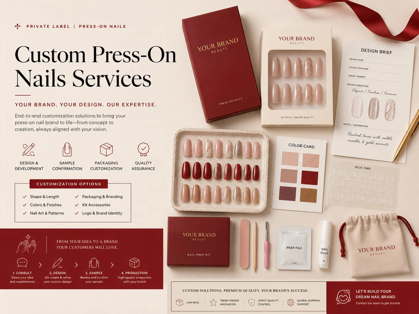 Custom press on nails services for private label brands