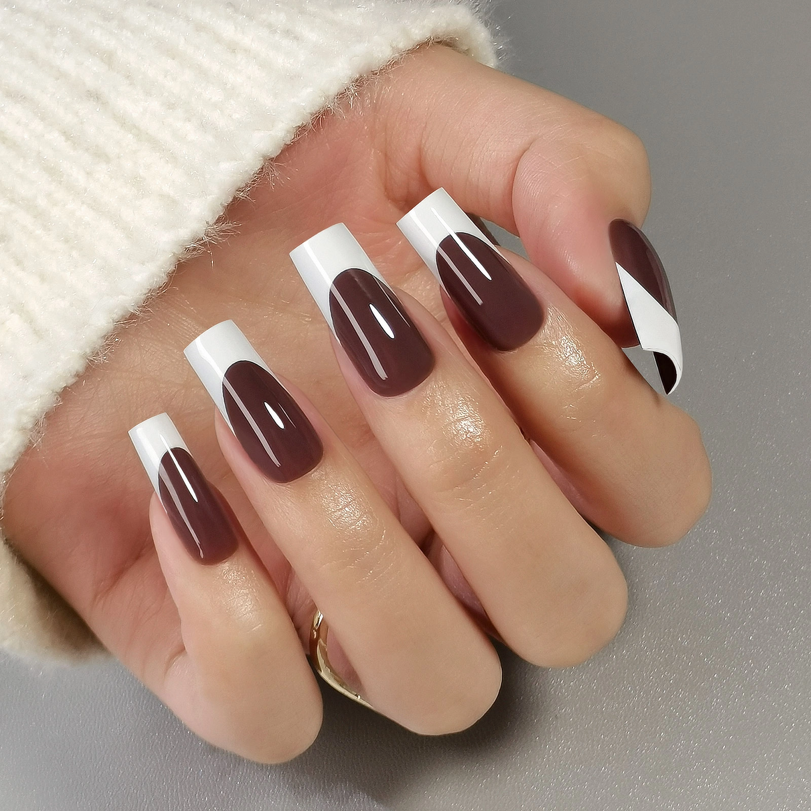 edgy-black-french-tip-coffin-nails edgy black french tip coffin nails