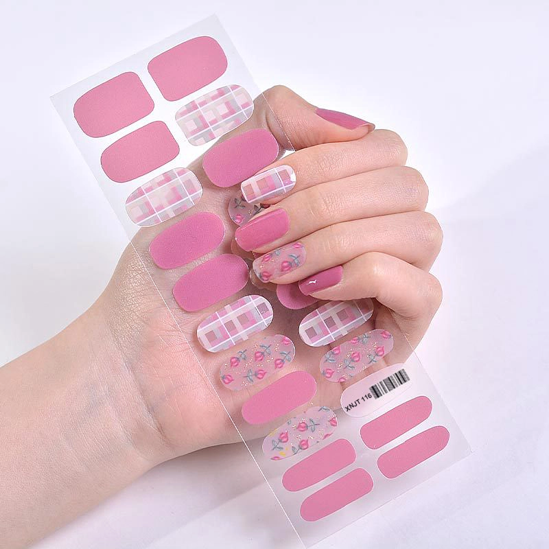 flower nail stickers gold