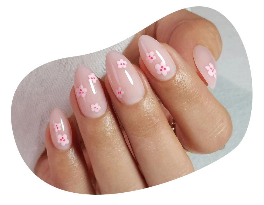flower press on nails