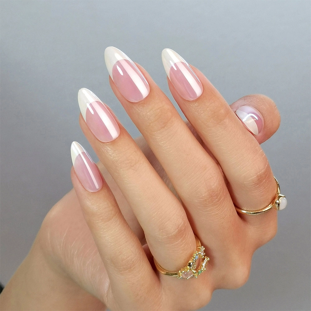 french-almond-nails french almond nails