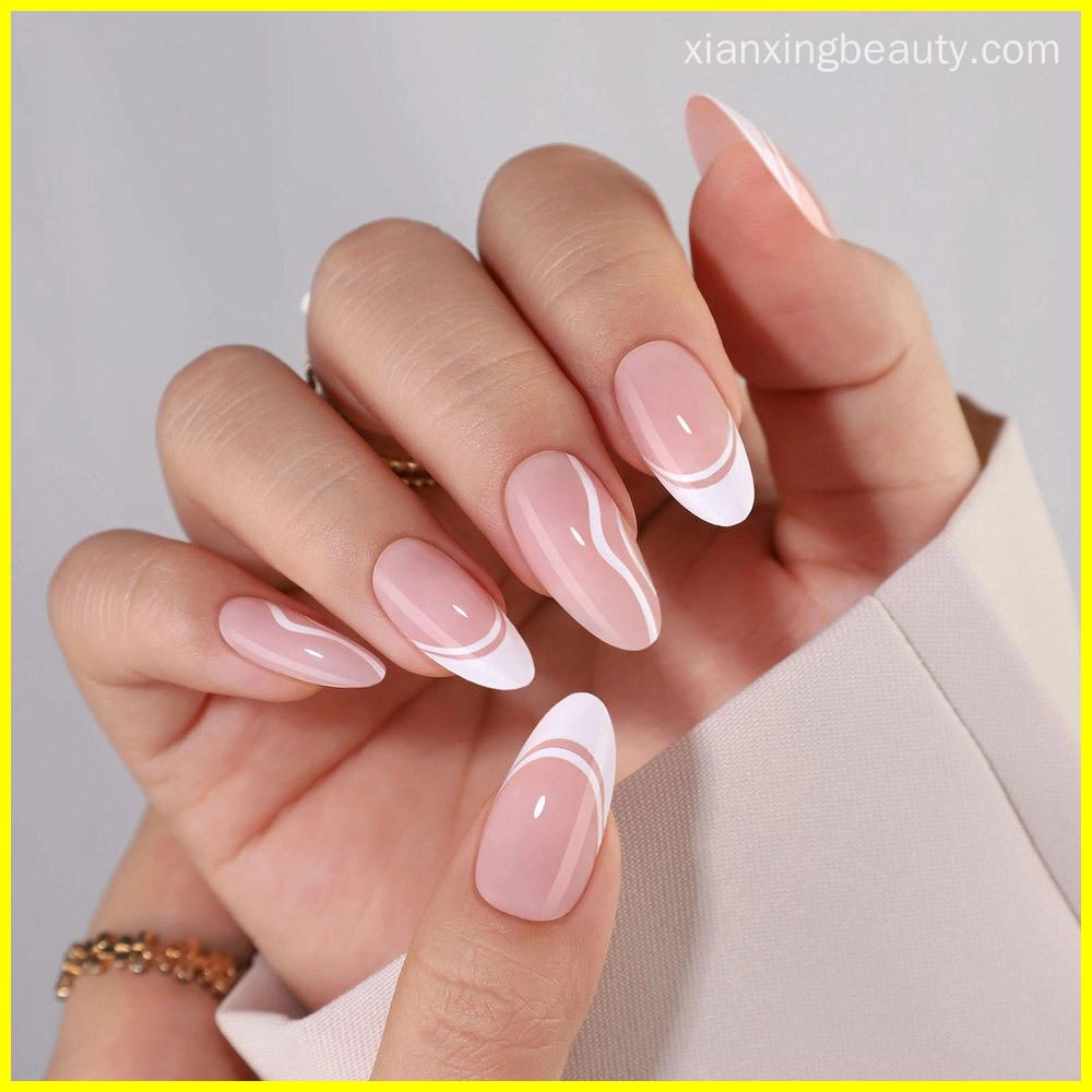 french tip almond nails