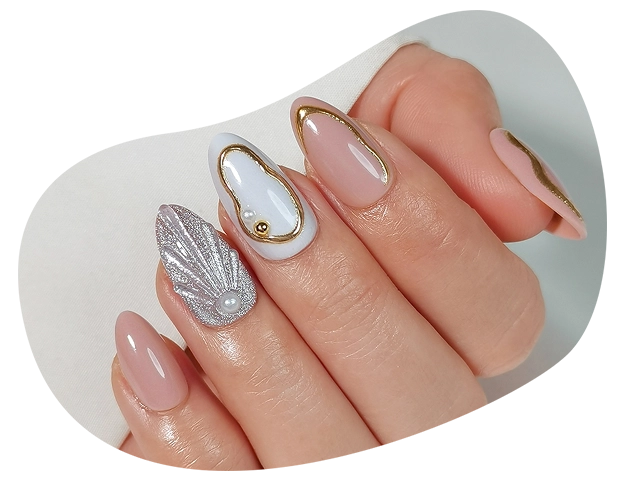 glod luxury false nails