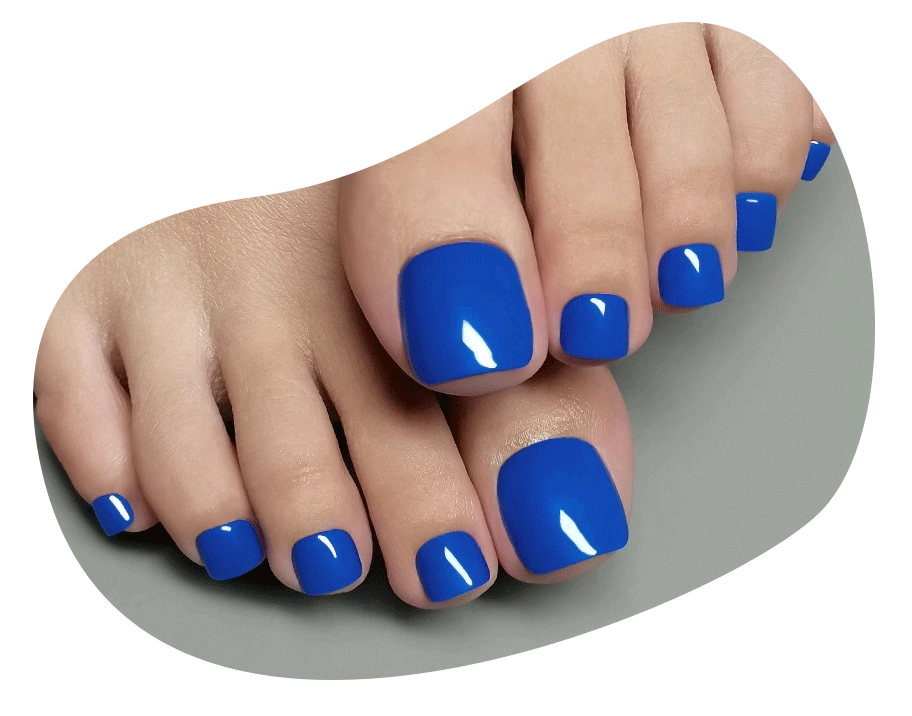 gluing press on toe nails