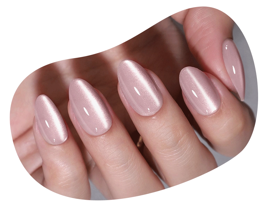 hot pink oval nails