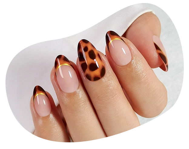 Leopard print stick on nails