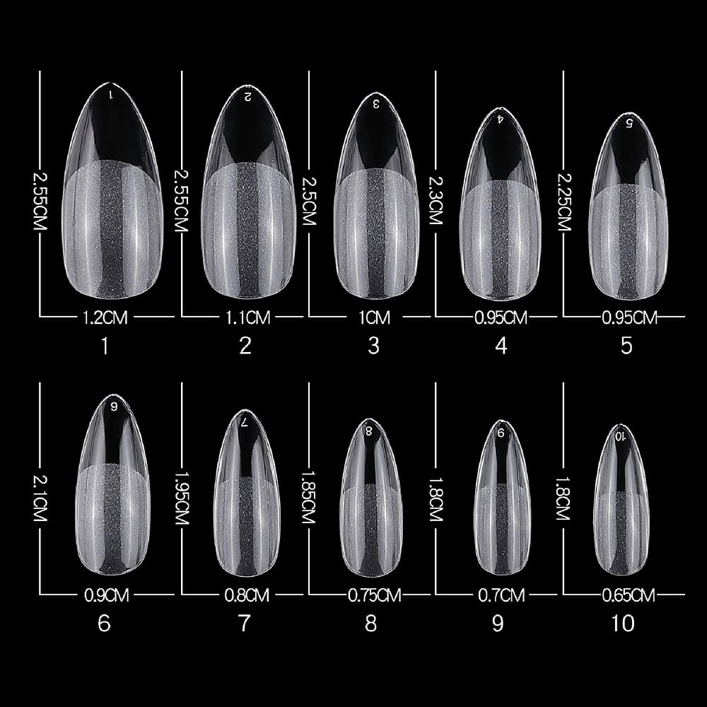 long almond salon nail tips