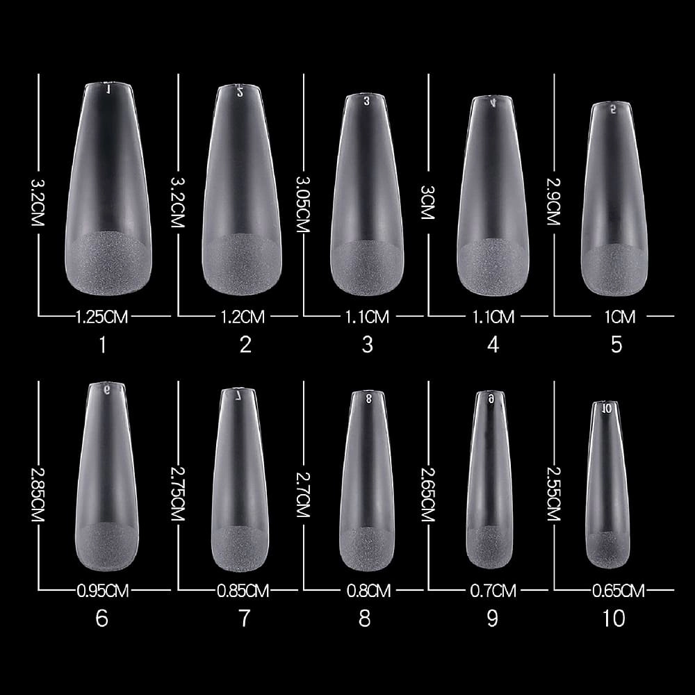 long coffin salon nails tips