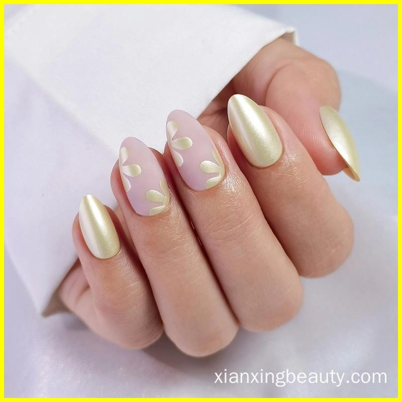 matte almond fake nails