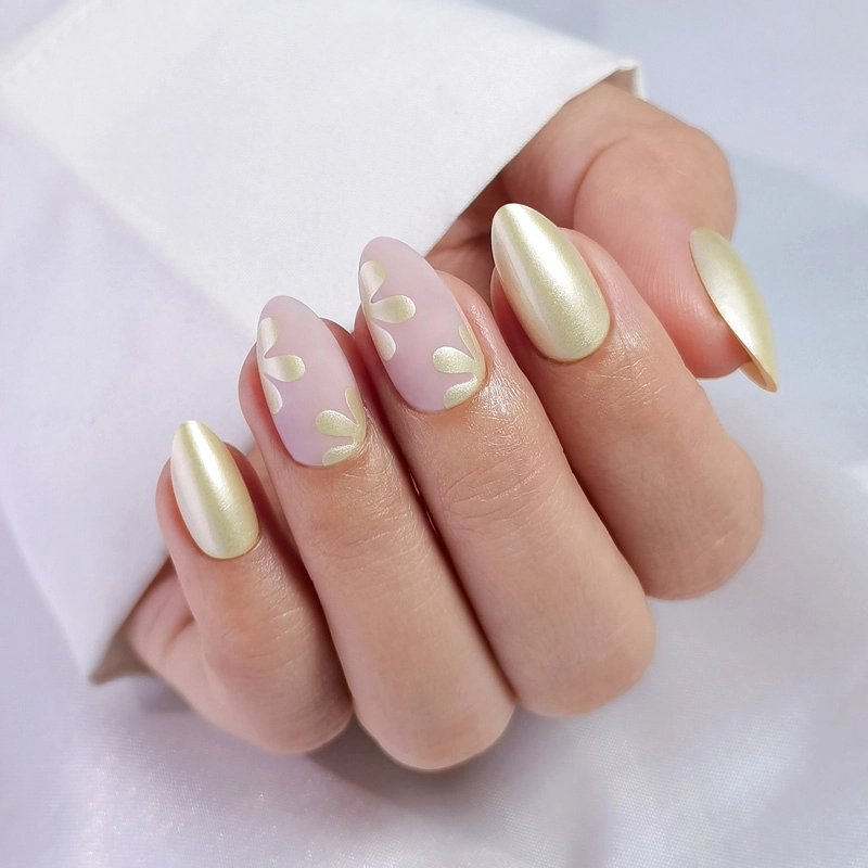 matte almond fake nails
