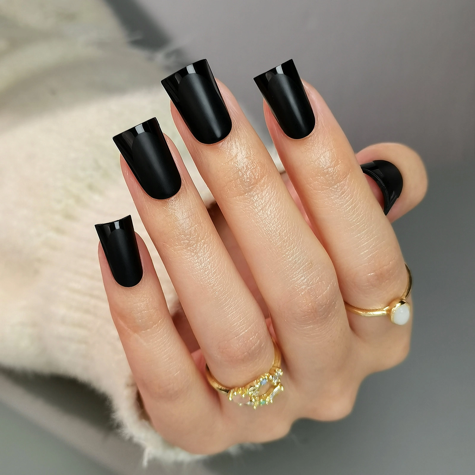 matte-black-french-tips matte black french tips