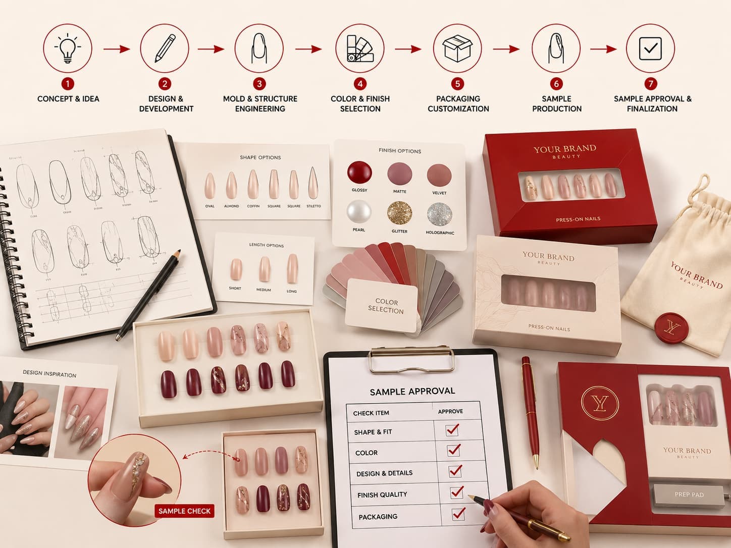 OEM and ODM custom press on nails development process