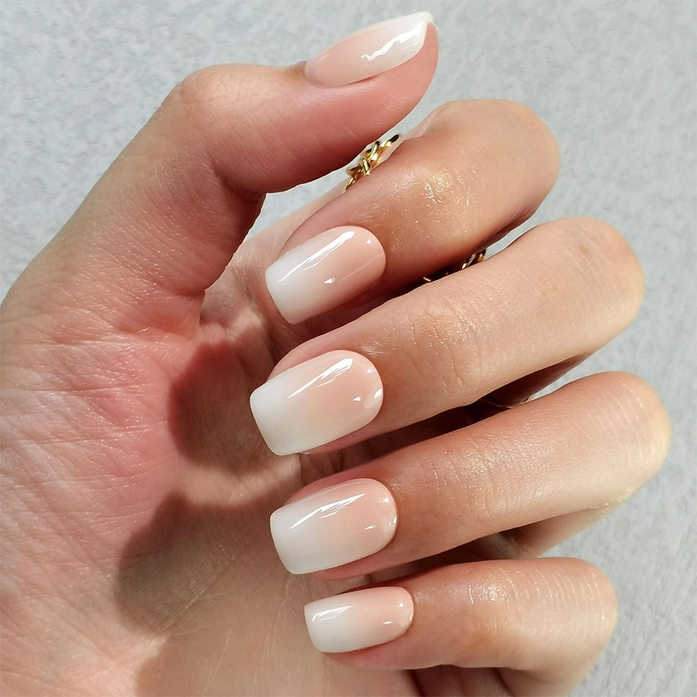 Ombre square round nails