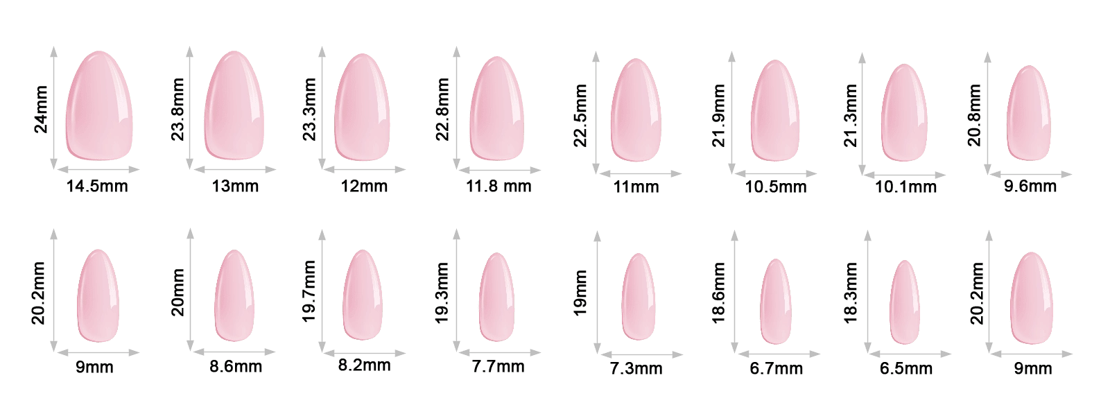 pink-almond-nails-size pink almond nails size