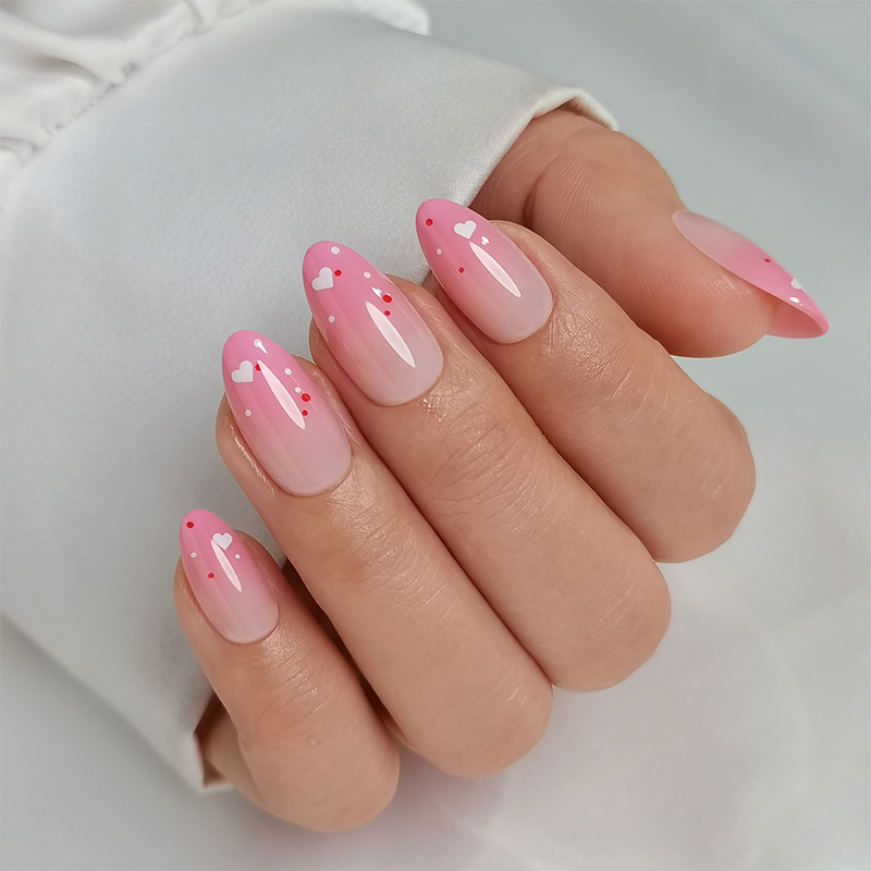 Pink Gradient False Nails