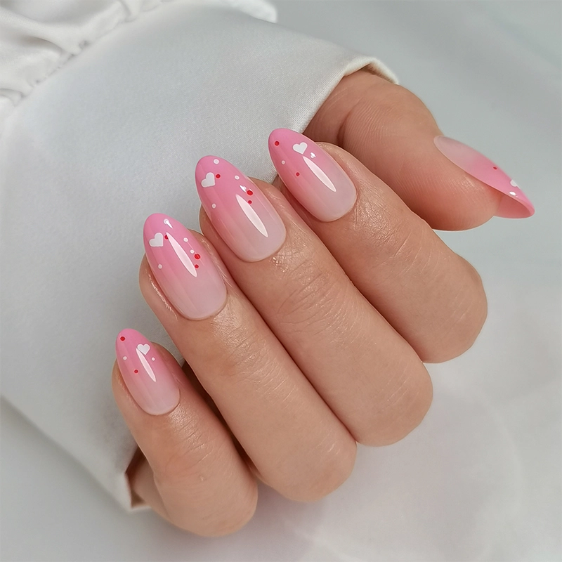 Pink Gradient False Nails