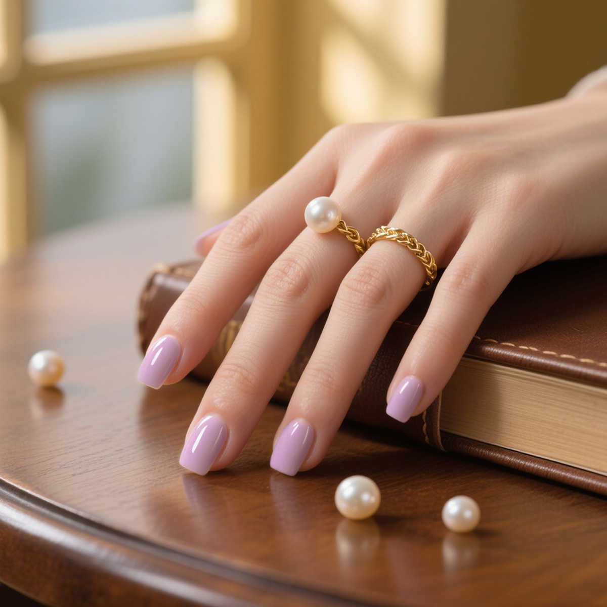 purple pink press on nails