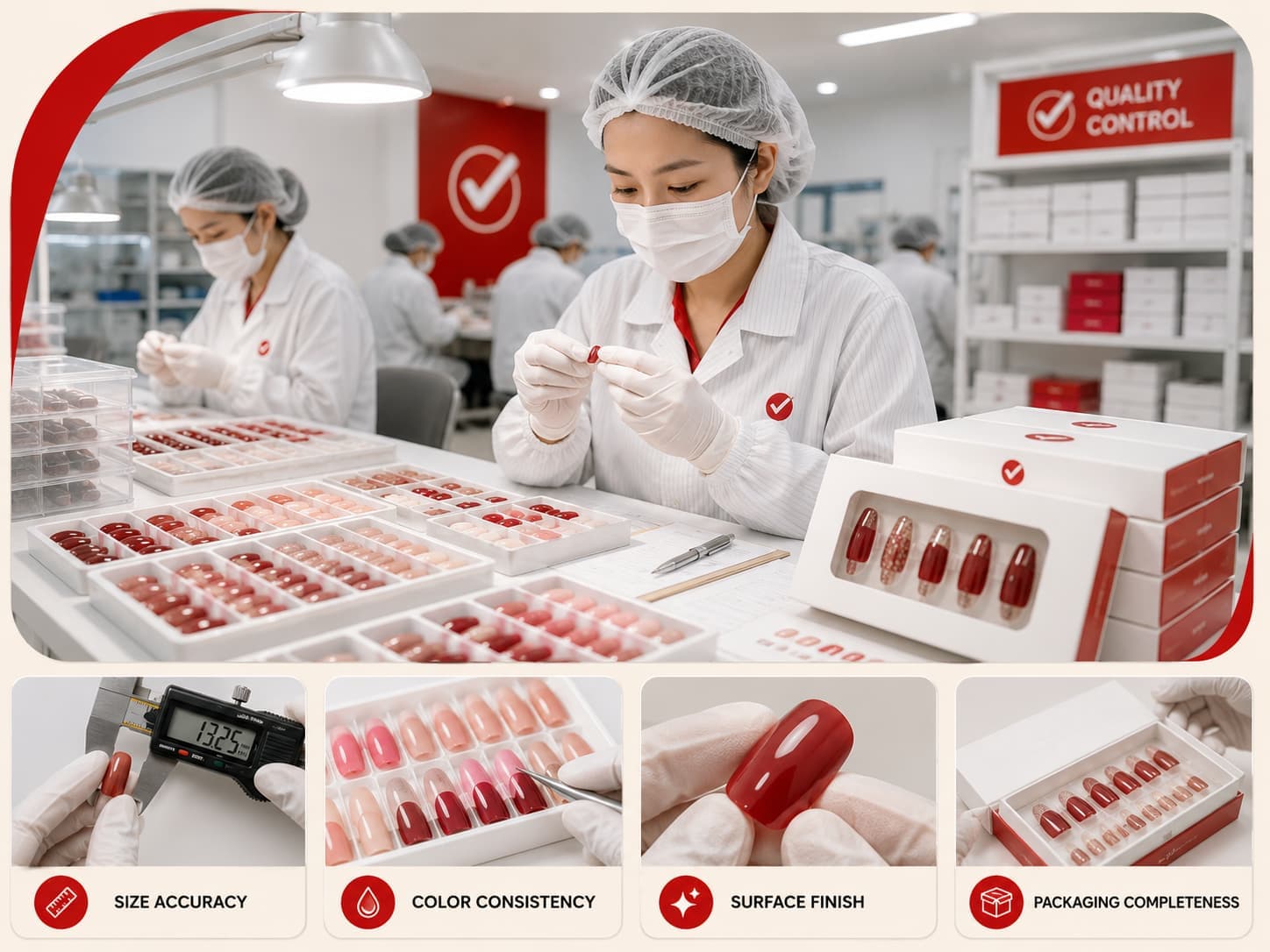 Quality inspection for custom press on nails manufacturing