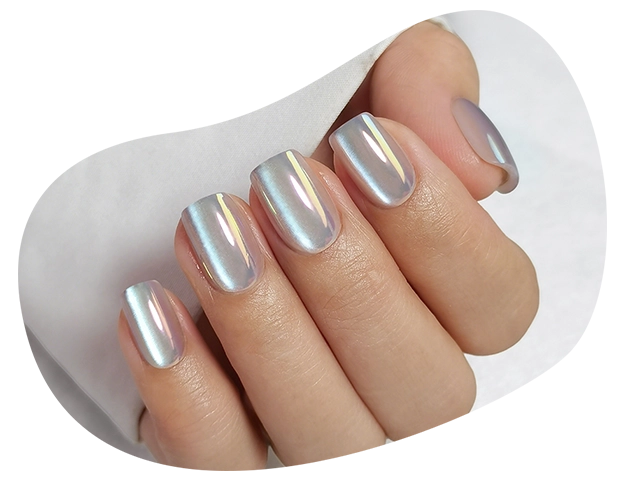 sliver white press on nails