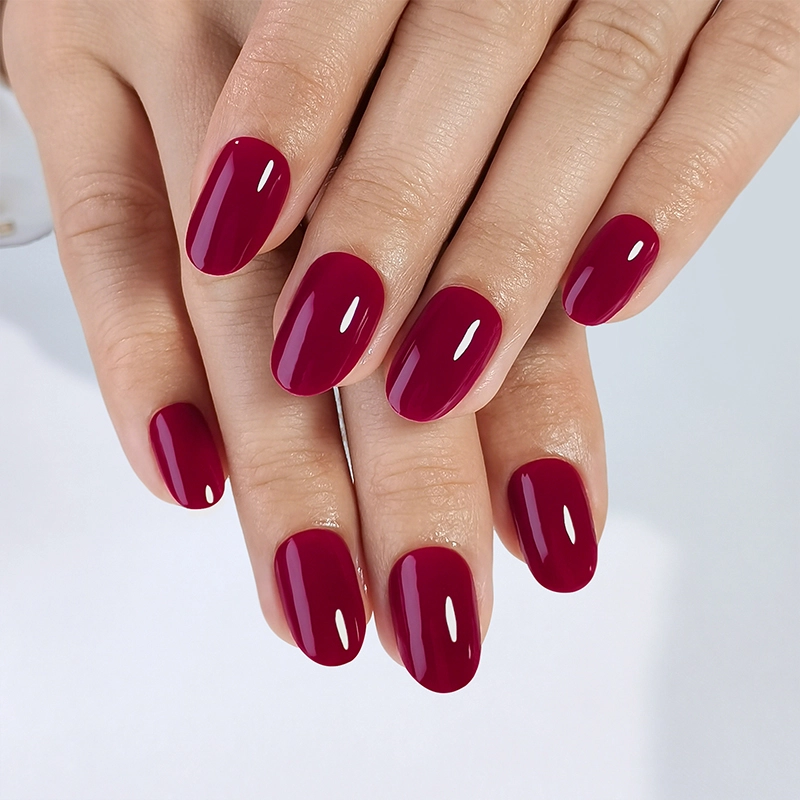 soft gel red fake nails