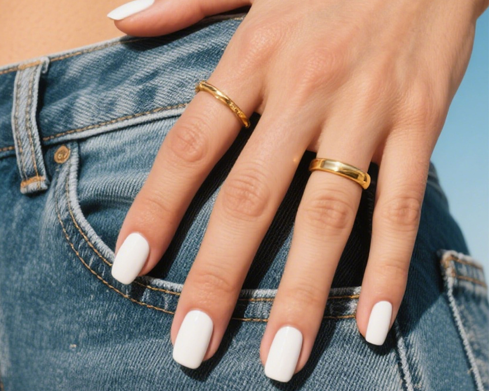 white color pres on nails